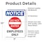 Signmission Employees Only Sign, Vinyl Decal, 7in W x 10in L, 2PK OS-2PACK-NS-D-710-V-12005 - alternate 6